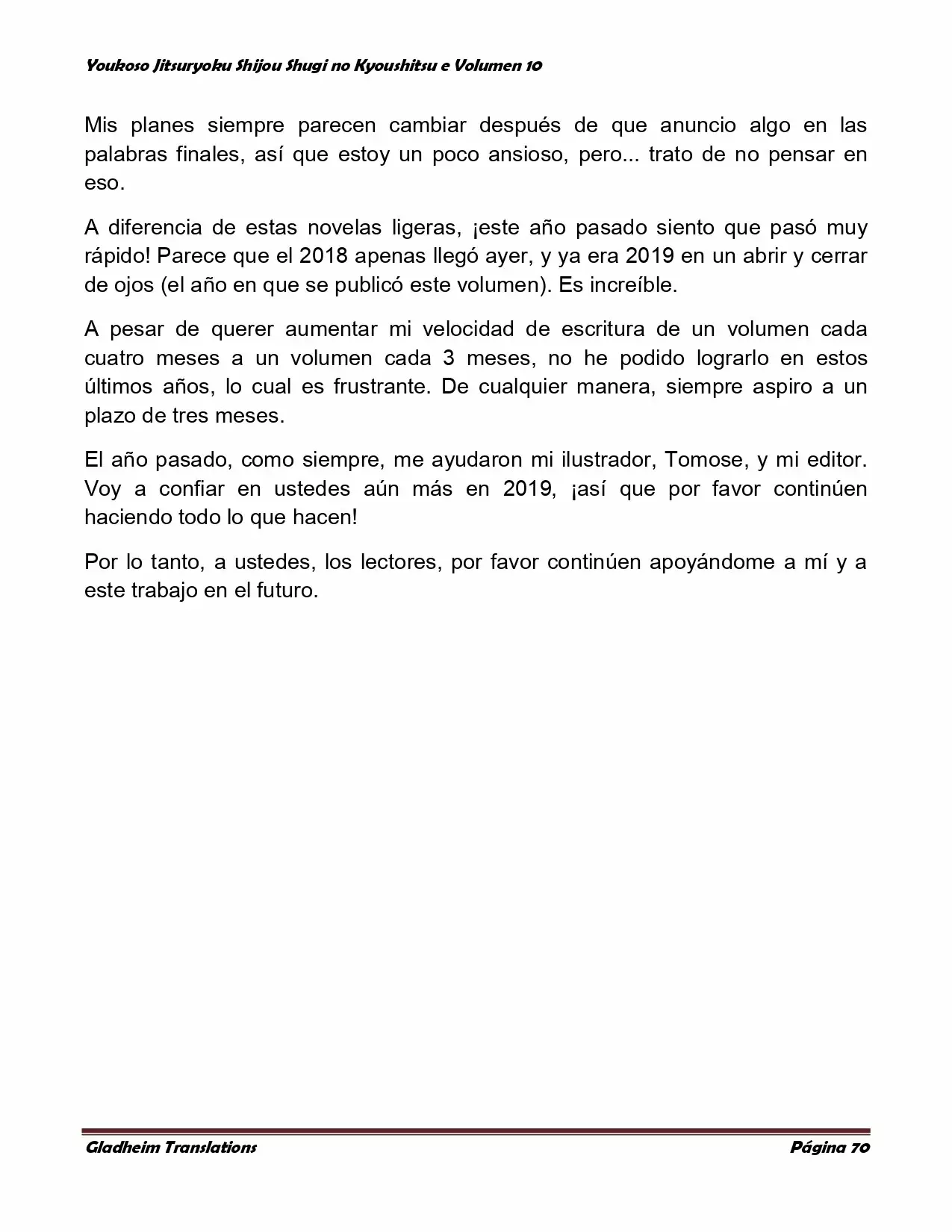 Página 70 del Manga