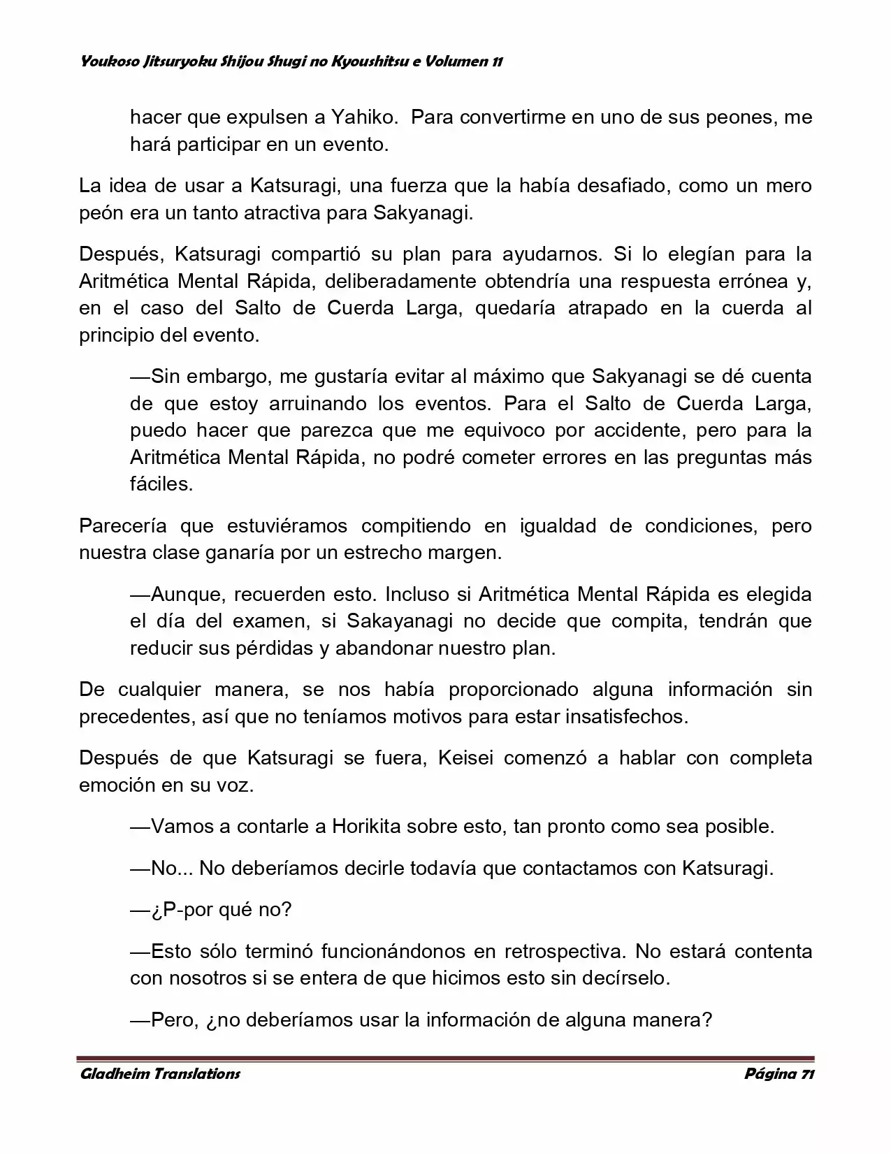 Página 71 del Manga