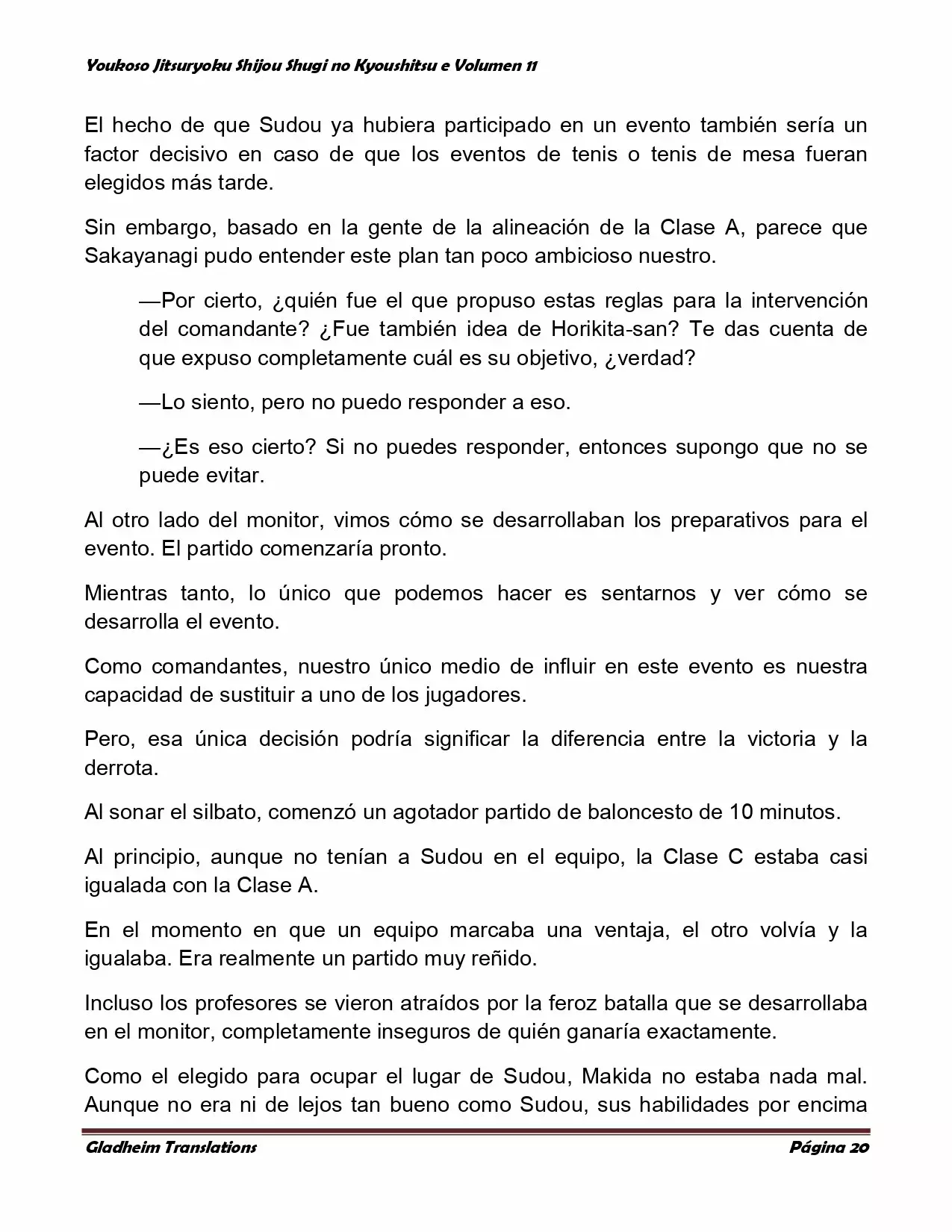 Página 20 del Manga