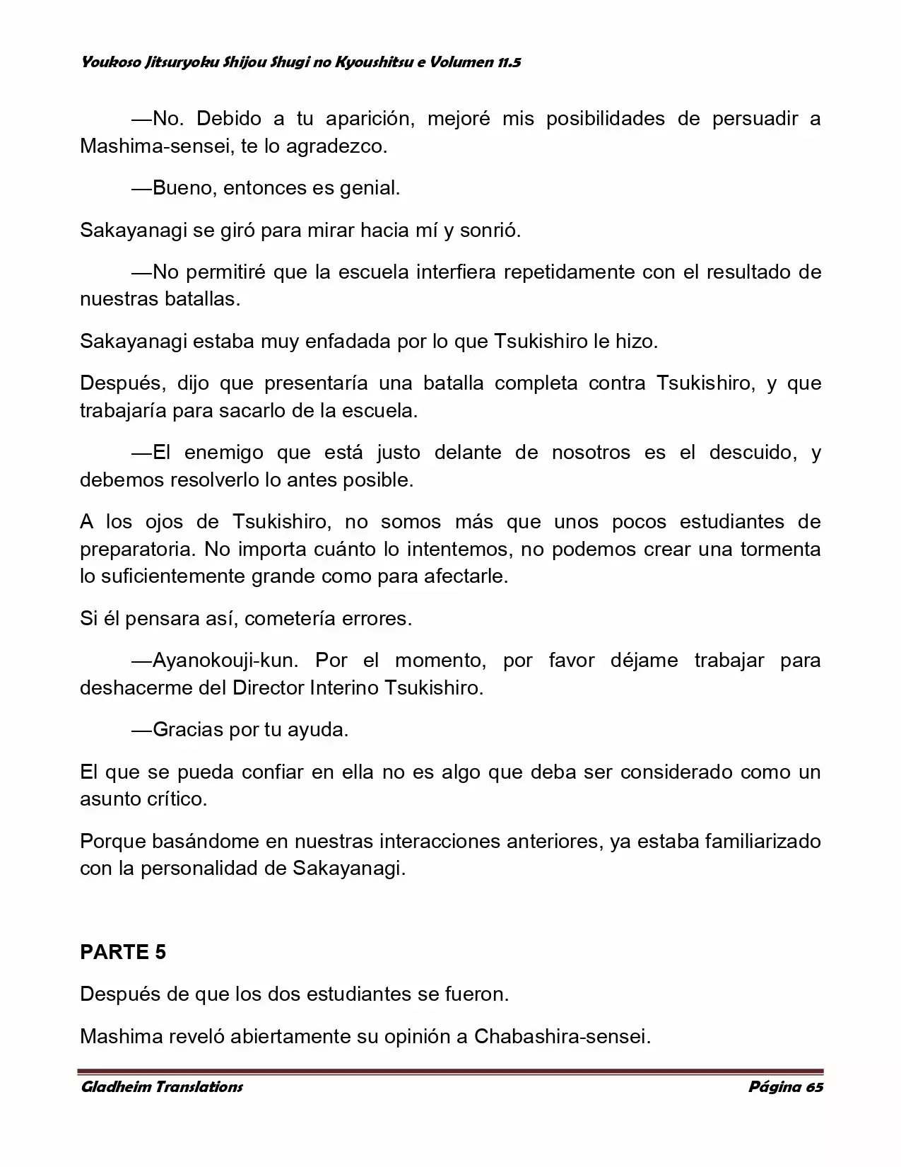 Página 65 del Manga