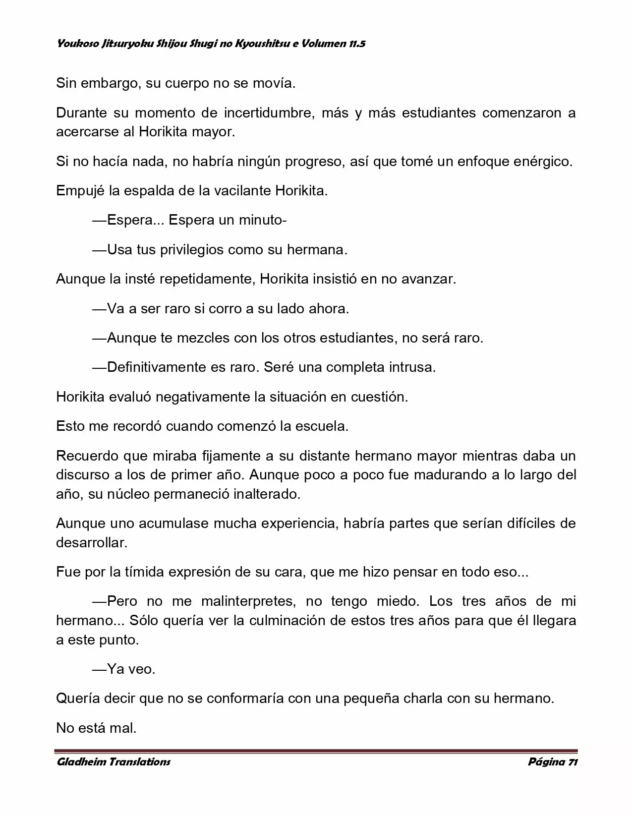 Página 71 del Manga