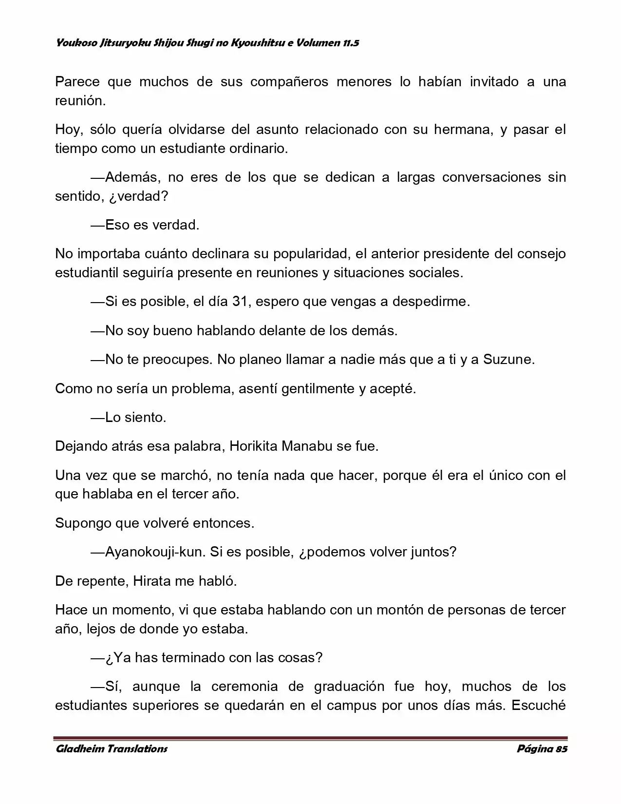 Página 85 del Manga