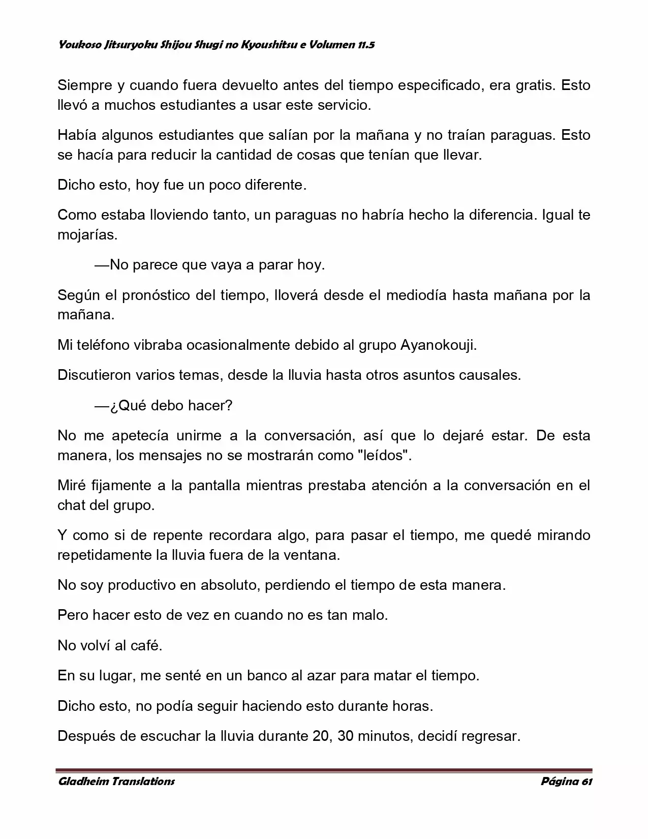 Página 61 del Manga