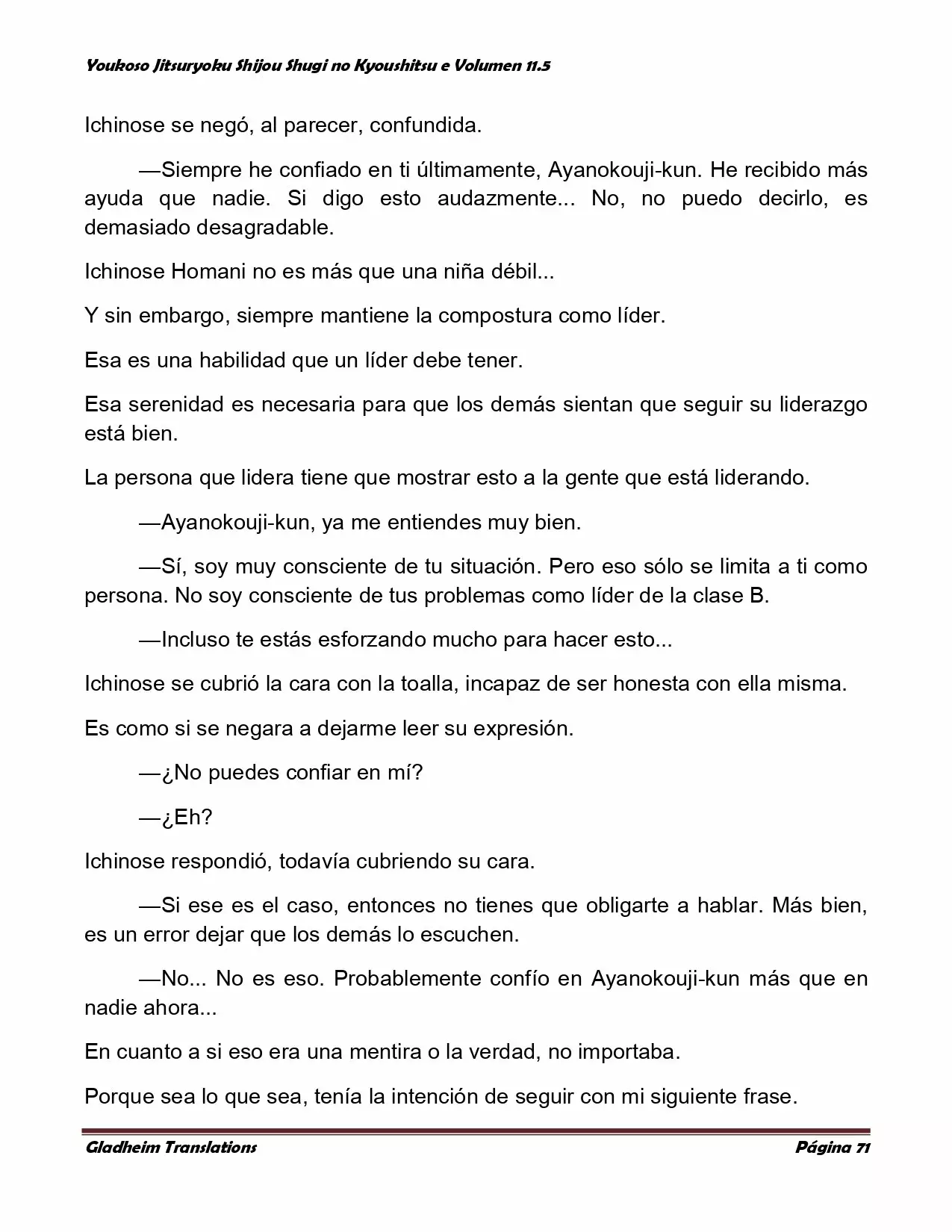 Página 71 del Manga