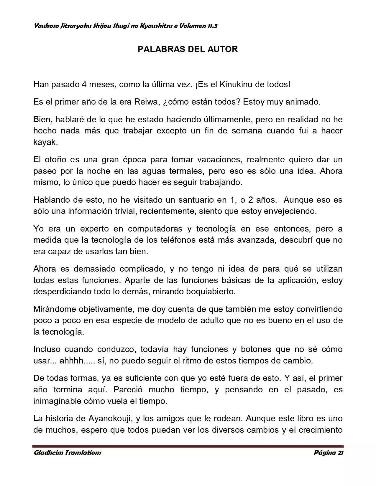 Página 21 del Manga