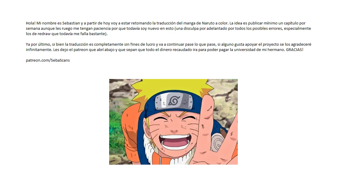 Página 1 del Manga