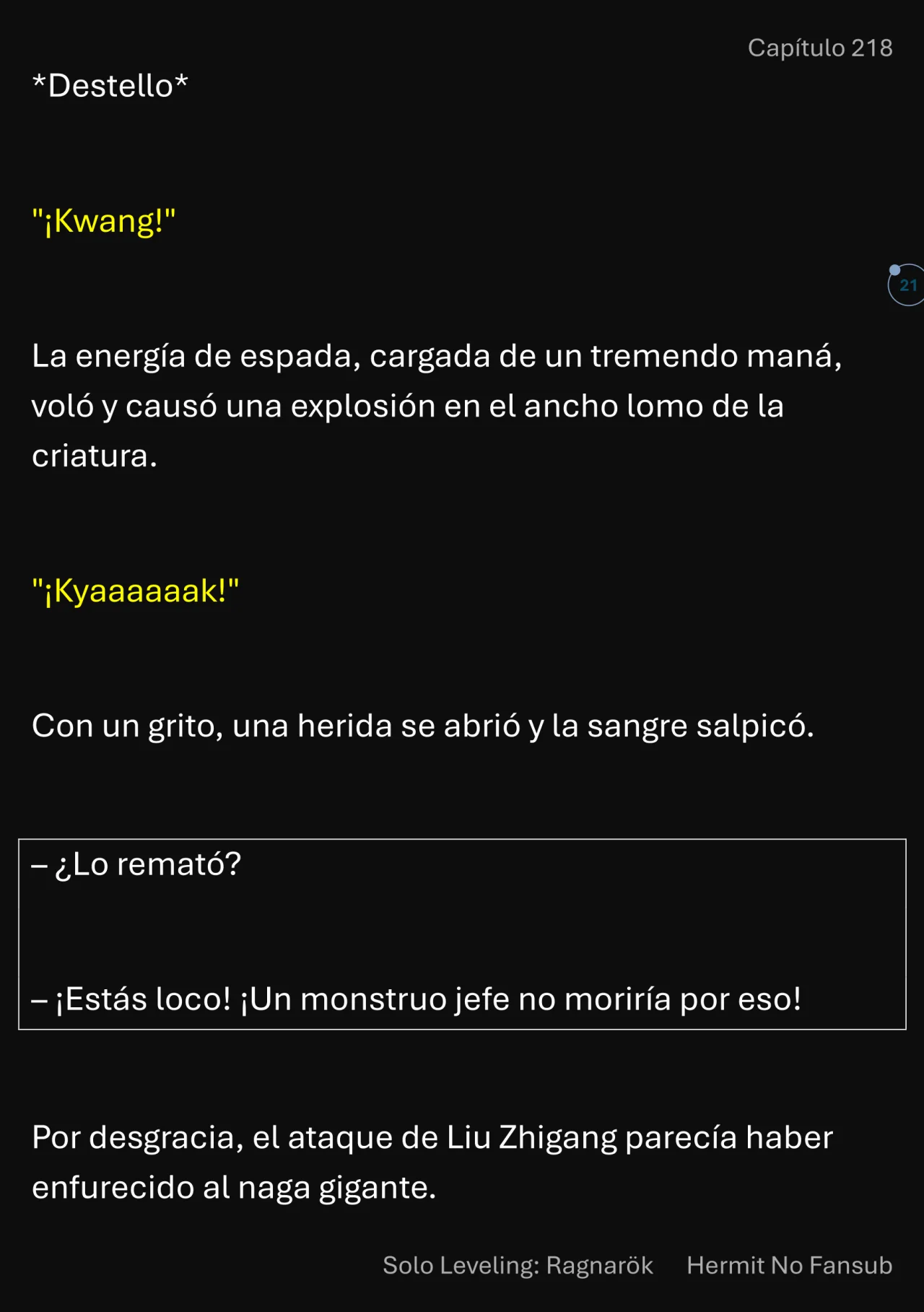 Página 22 del Manga