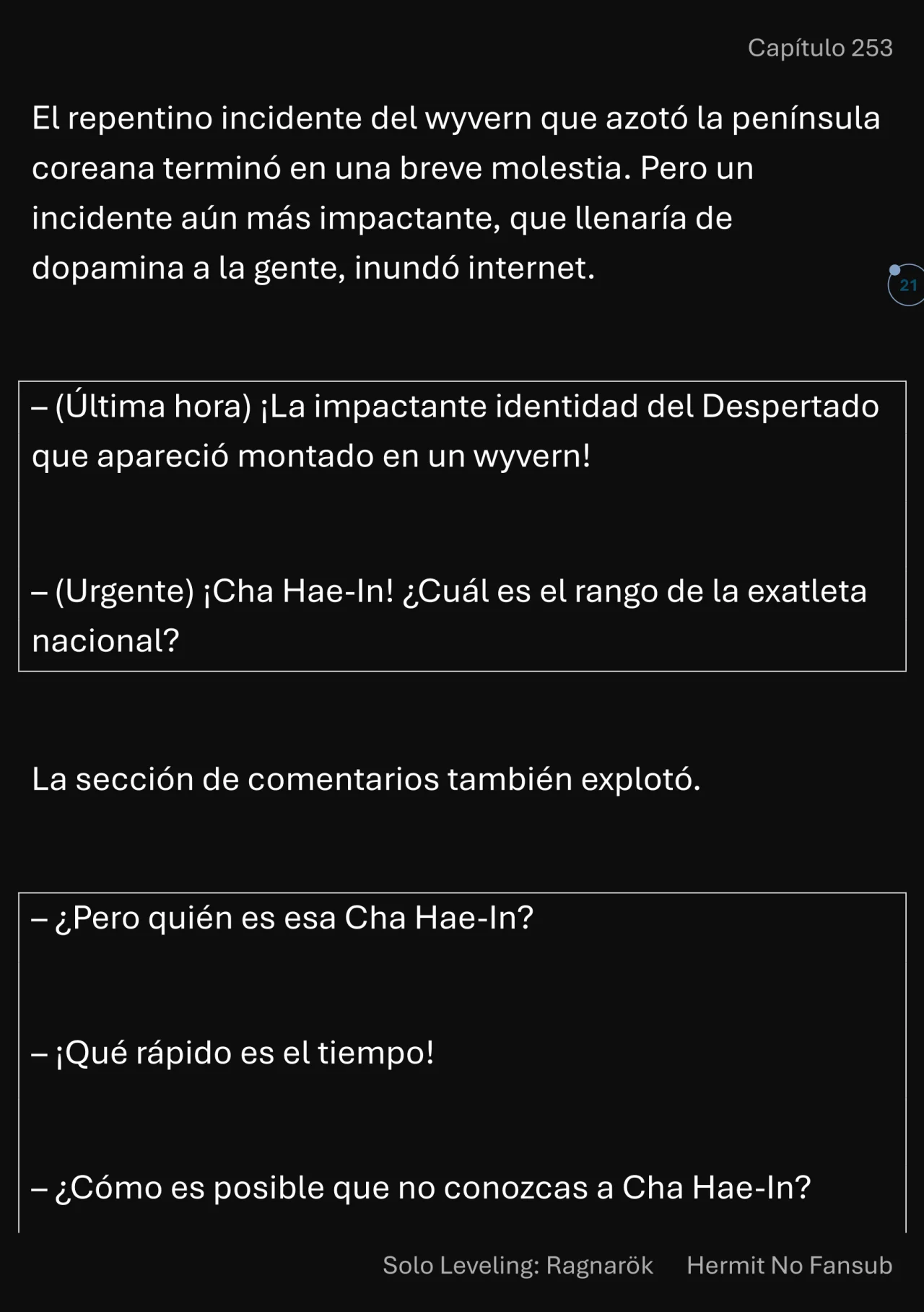 Página 22 del Manga